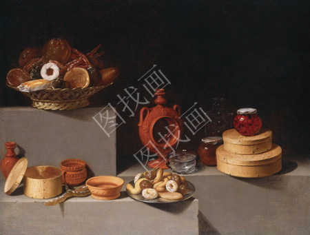 Still Life with Sweets and Pottery